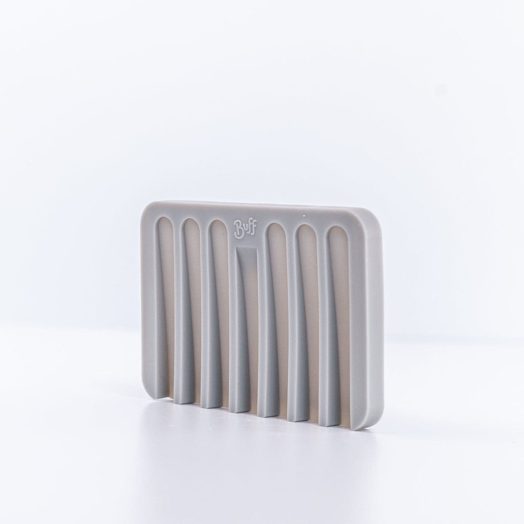 Grey Silicone Soap Dish against white background