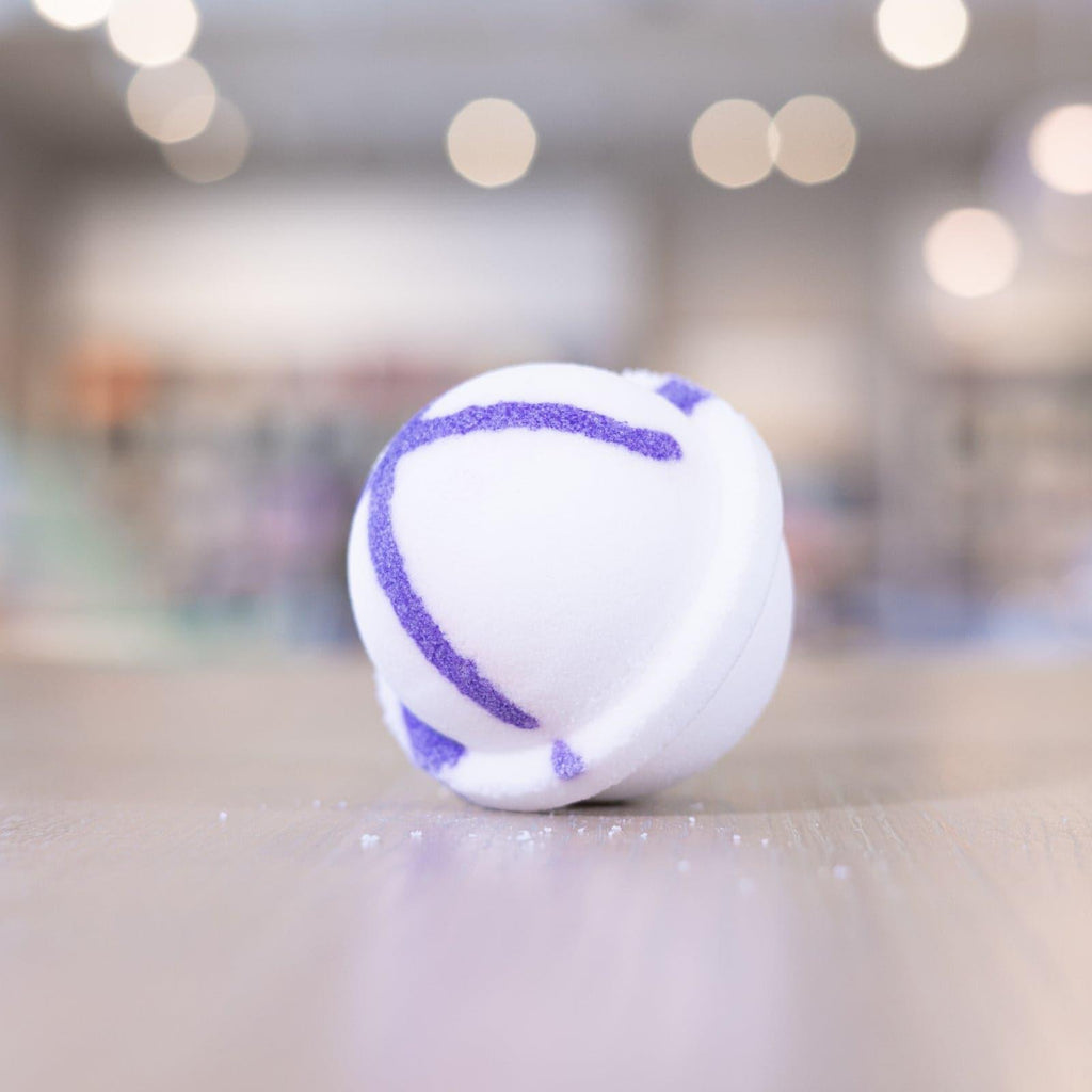 Lavender Bath Bomb with purple design