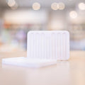 Two White Silicone Soap Dishes