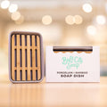 Grey Porcelain and Bamboo Soap Dish by Buff City Soap Supply, LLC