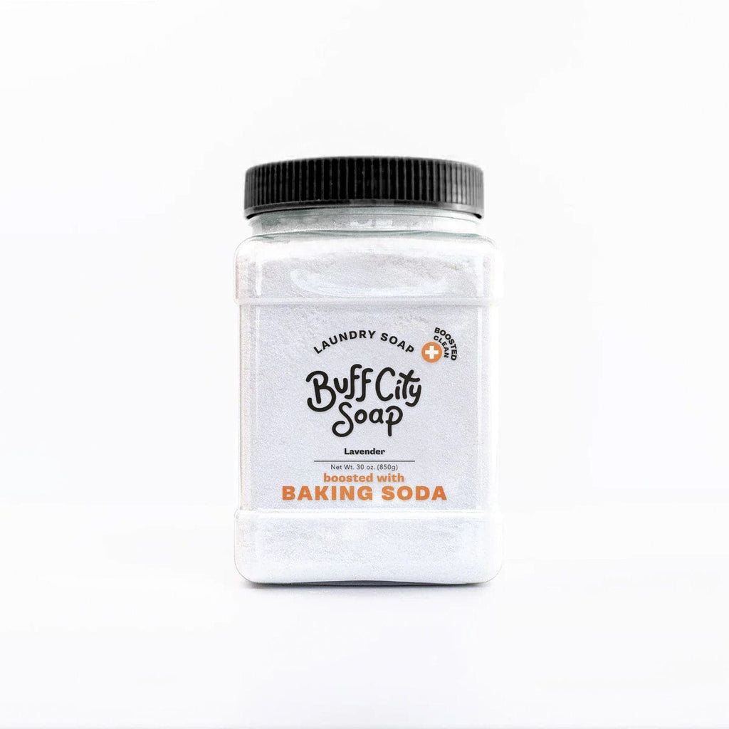 Lavender Laundry Soap Plus container against white background